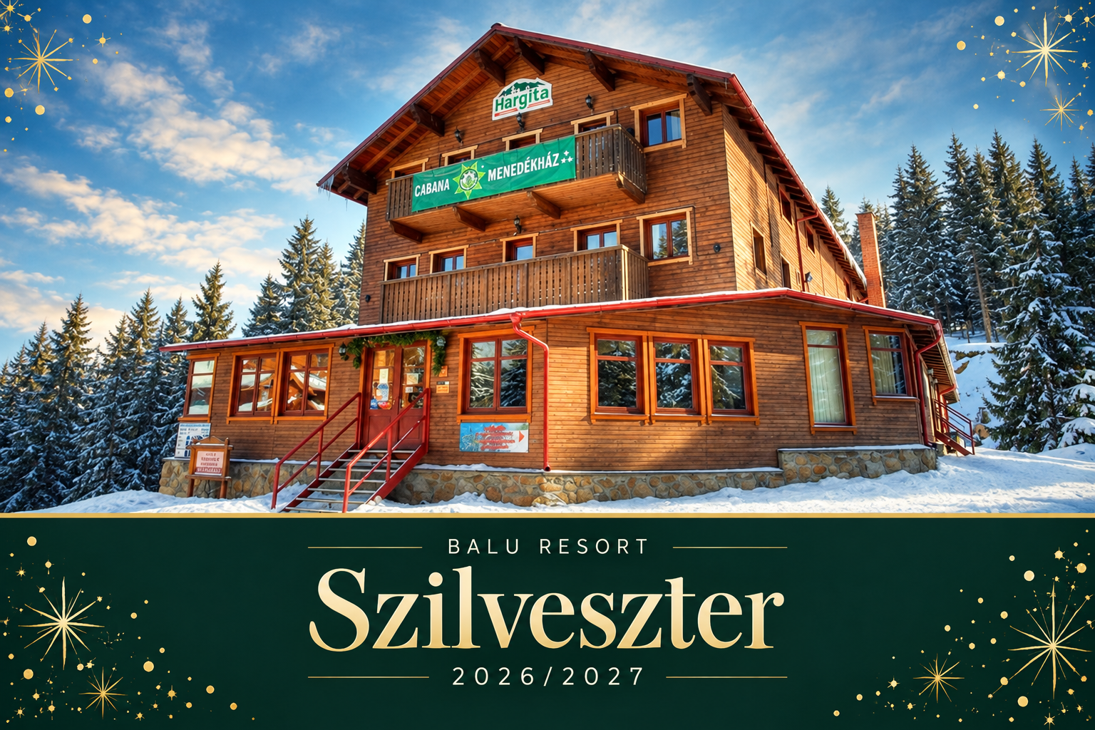 Szilveszter a Hargitán – Balu Resort, ünnepi vacsorával