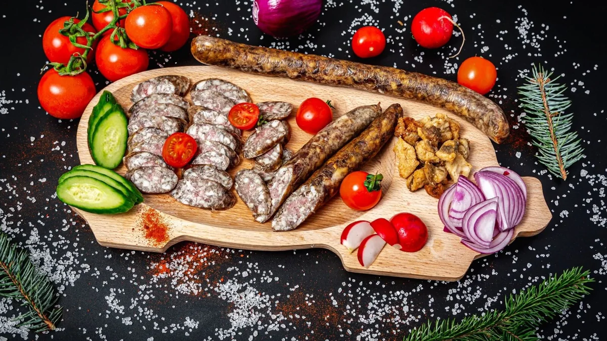Helyi mangalicakolbászok és szalámik
